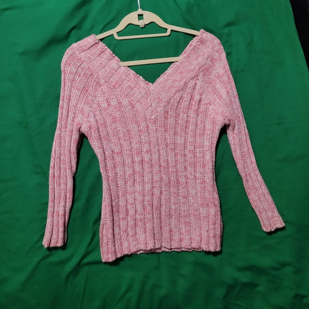 Vintage Venus-Cropped-Deep Double V-Neck Sweater-Meduim-gently pre-luved